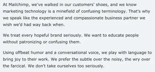 brand voice mailchimp content style guide